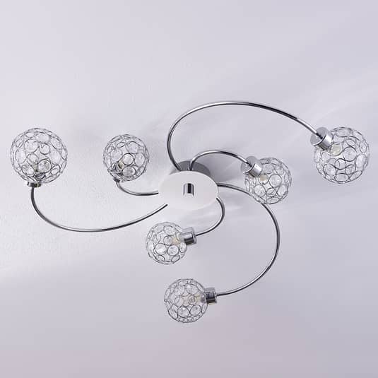 Lindby Dekorative LED-Deckenlampe Tyron Wohnzimmerleuchte Deko-Deckenlampe G9