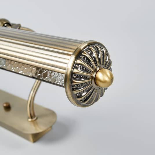 Lampe de tableau oblongue Lindby de qualité B, applique murale, laiton antique Joely