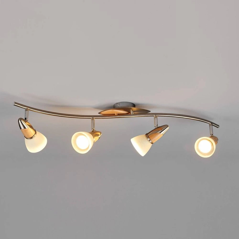 Lindby 4 Flammige Holz Deckenlampe Marena Deckenlampe Deckenleuchte Leuchte E14 B-Ware