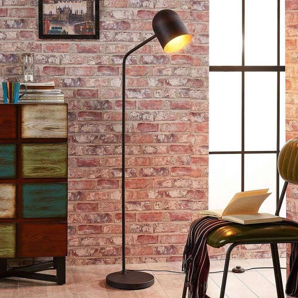 Lampadaire Lindby, lampadaire Morik, lampe sur pied, lampe de lecture, culot E27