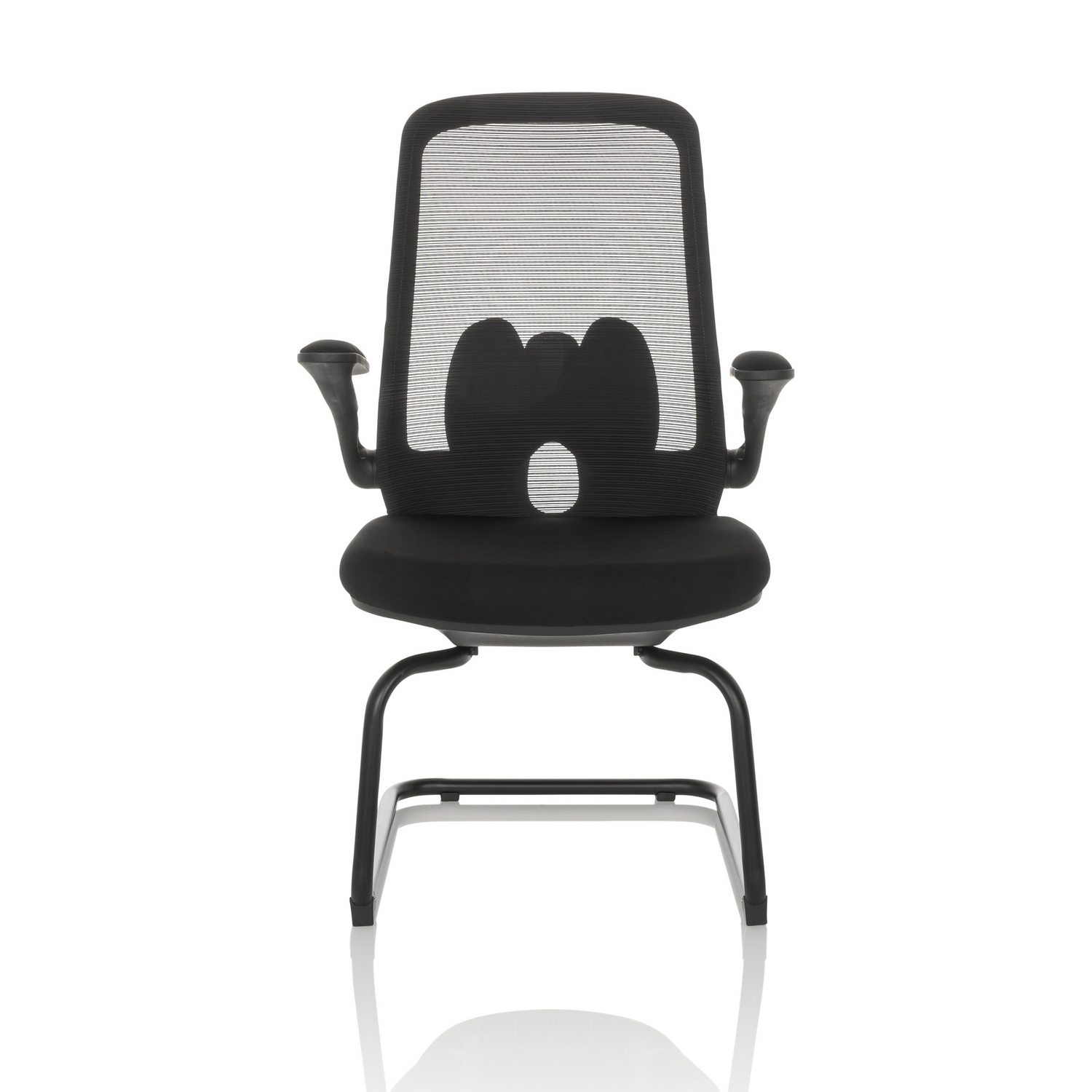 Hjh Office Besucherstuhl Freischwinger Stuhl Miko Vb Netz Stoff Schwarz Stuhl B-Ware - 4064323037545