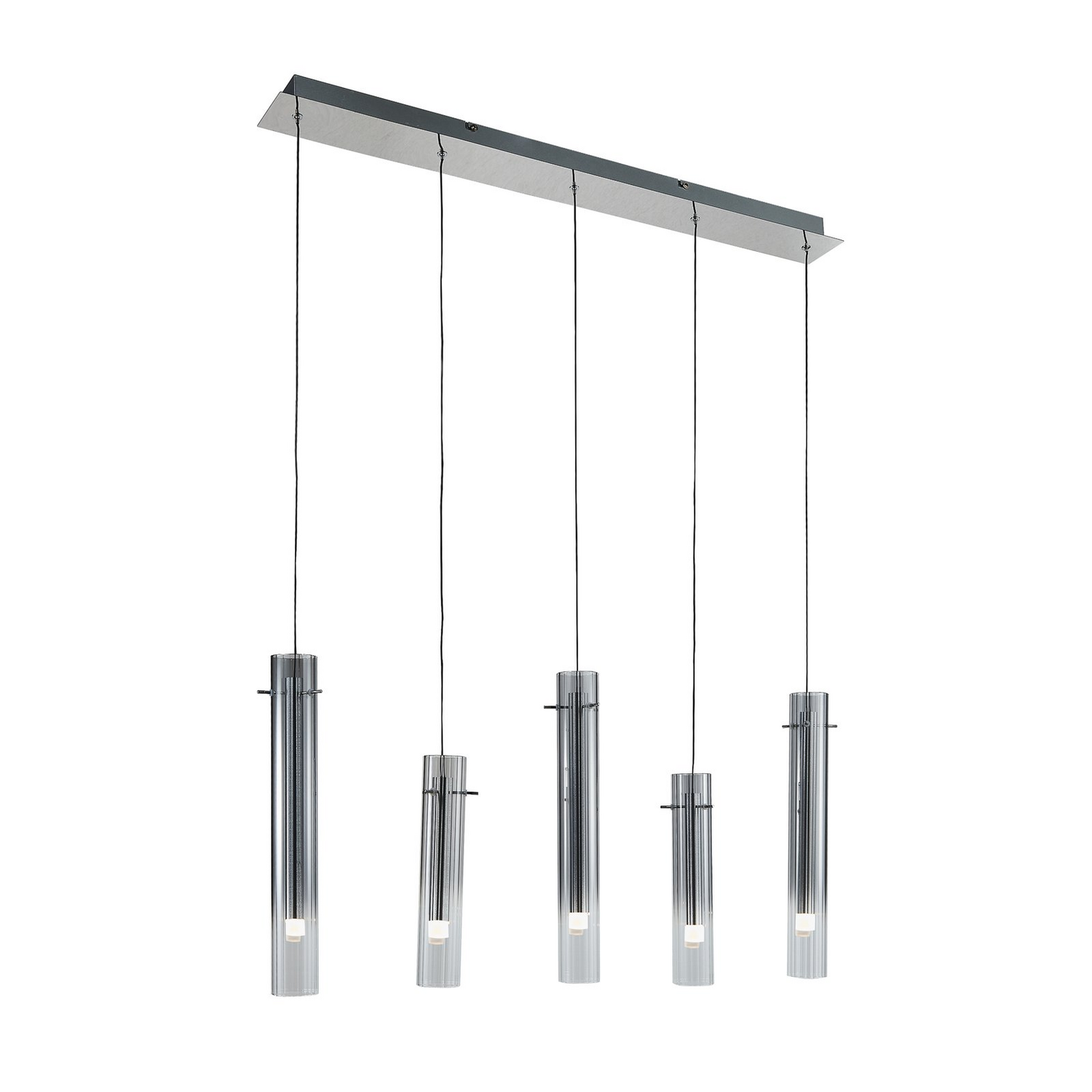 Lucande Led Deckenleuchte Korvitha 5 Flammig Grau Glas Deckenlampe Lampe Spot B-Ware - 4251911775846
