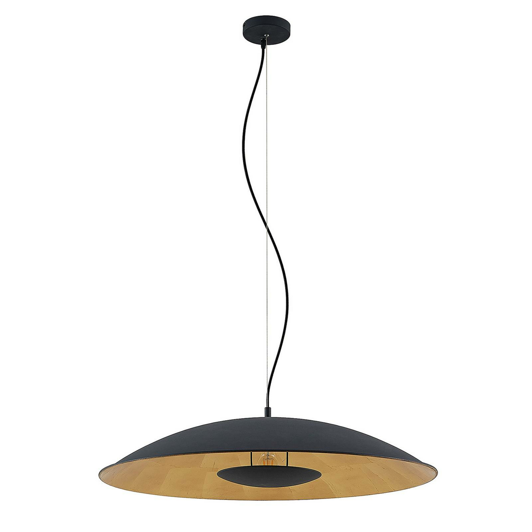 Lindby Narisara Hängeleuchte Hängelampe Lampe 1 flammig E27 Ø 80 cm schwarz g945