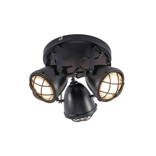 Lindby Biona LED-Deckenspot Deckenlampe Hängelampe Lampe GU10 3-flammig schwarz