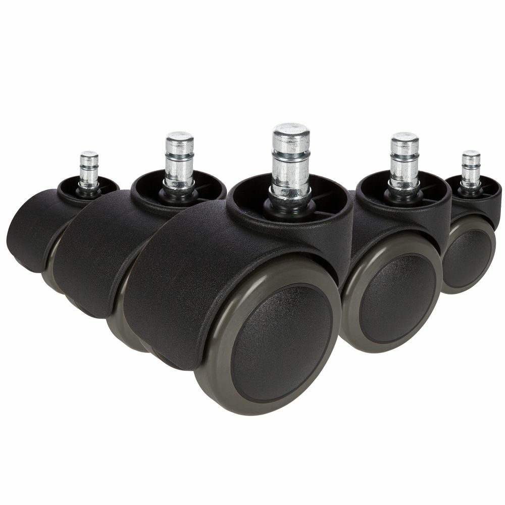 B-Ware Hjh Office 5x Rolo 10mm/50mm Hartböden Stuhlrollen Schwarz Rollen Drehstuhl Büro - 4260182540008