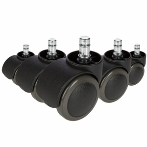 B-Ware Hjh Office 5x Rolo 10mm/50mm Hartböden Stuhlrollen Schwarz Rollen Drehstuhl Büro