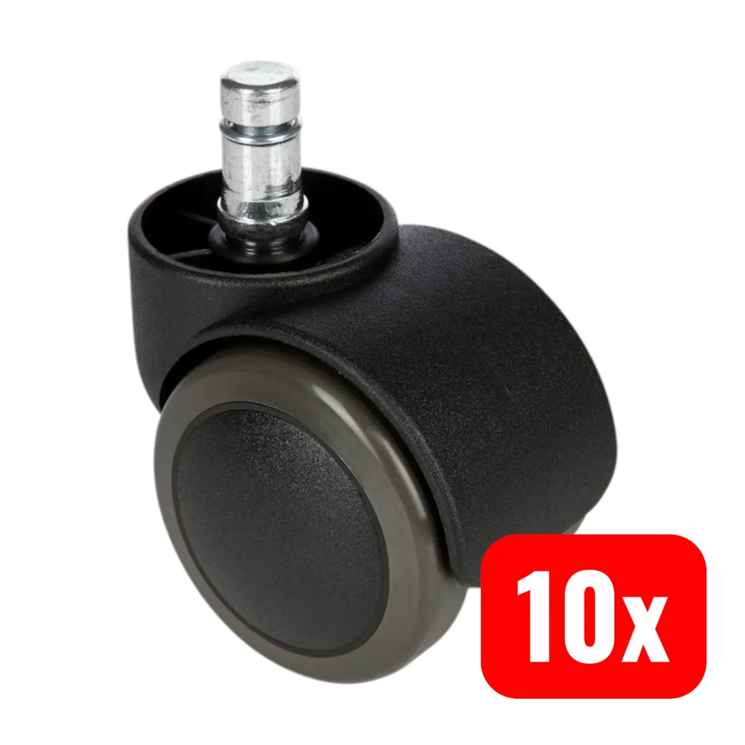 B-Ware Hjh Office Rolo 11mm/50mm Hartböden Rollen Bürostuhl Schwarz 5er Pack 2 Sets - 4260182540015