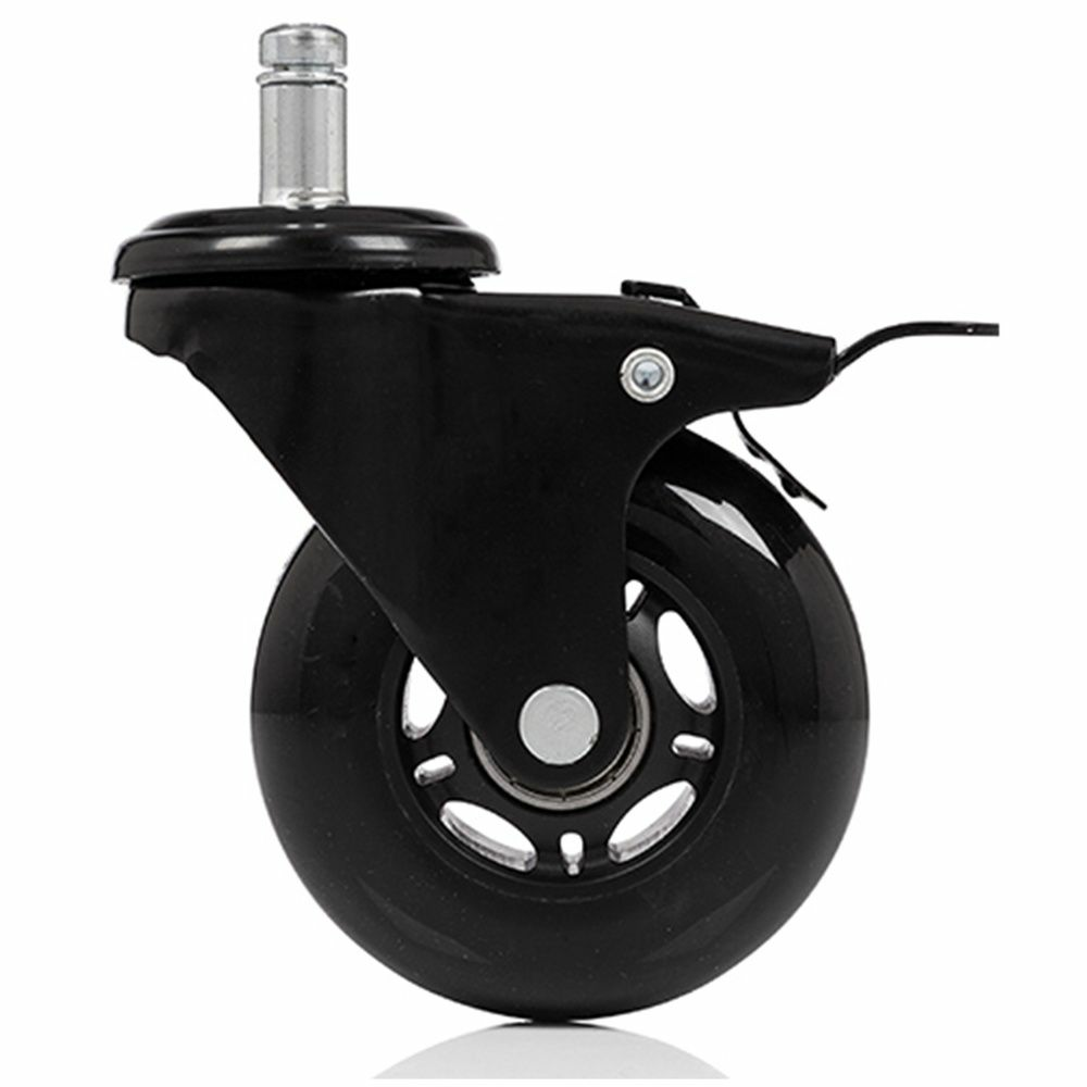 B-Ware 5x Hartbodenrollen Rolo Skate 11mm 75 Mm Büro Stuhl Rollen Inkl. Bremse Schwarz