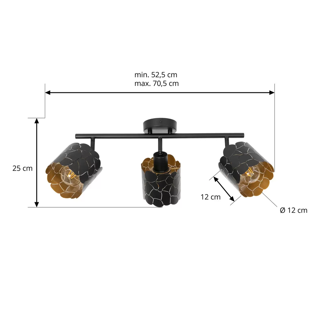 Lindby Deckenleuchte Aralena Schwarz Gold Länge 70 Cm Deckenlampe Lampe Leuchte  B-Ware - 4251911786255