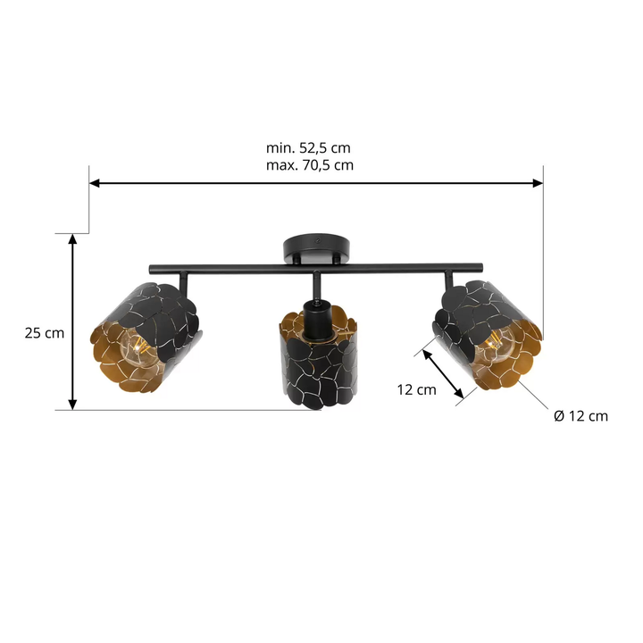 Lindby Deckenleuchte Aralena Schwarz Gold Länge 70 Cm Deckenlampe Lampe Leuchte  B-Ware - 4251911786255