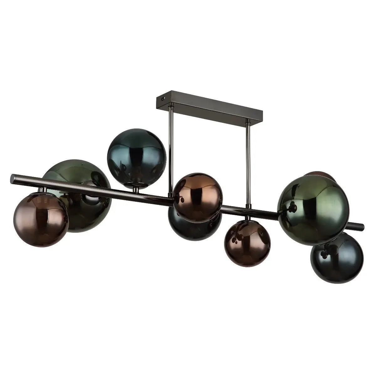 B-Ware Globo Deckenleuchte Riha 9 Flammig Grau Bronze Grün Petrol Glas Deckenlampe G9 - 6012452