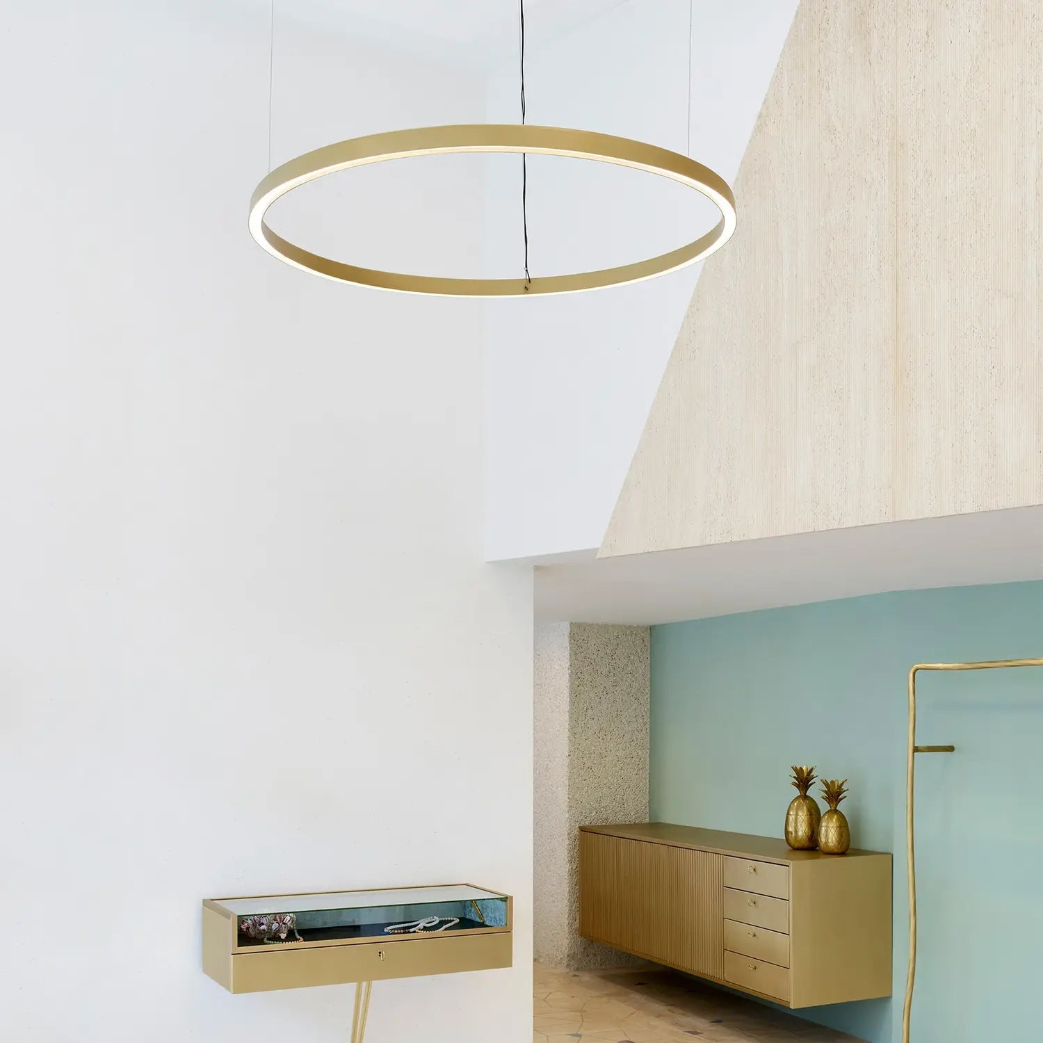 B-Ware Luceplan Compendium Circle Hängeleuchte Deckenleuchte Led 110cm Messing Lampe - 6030306