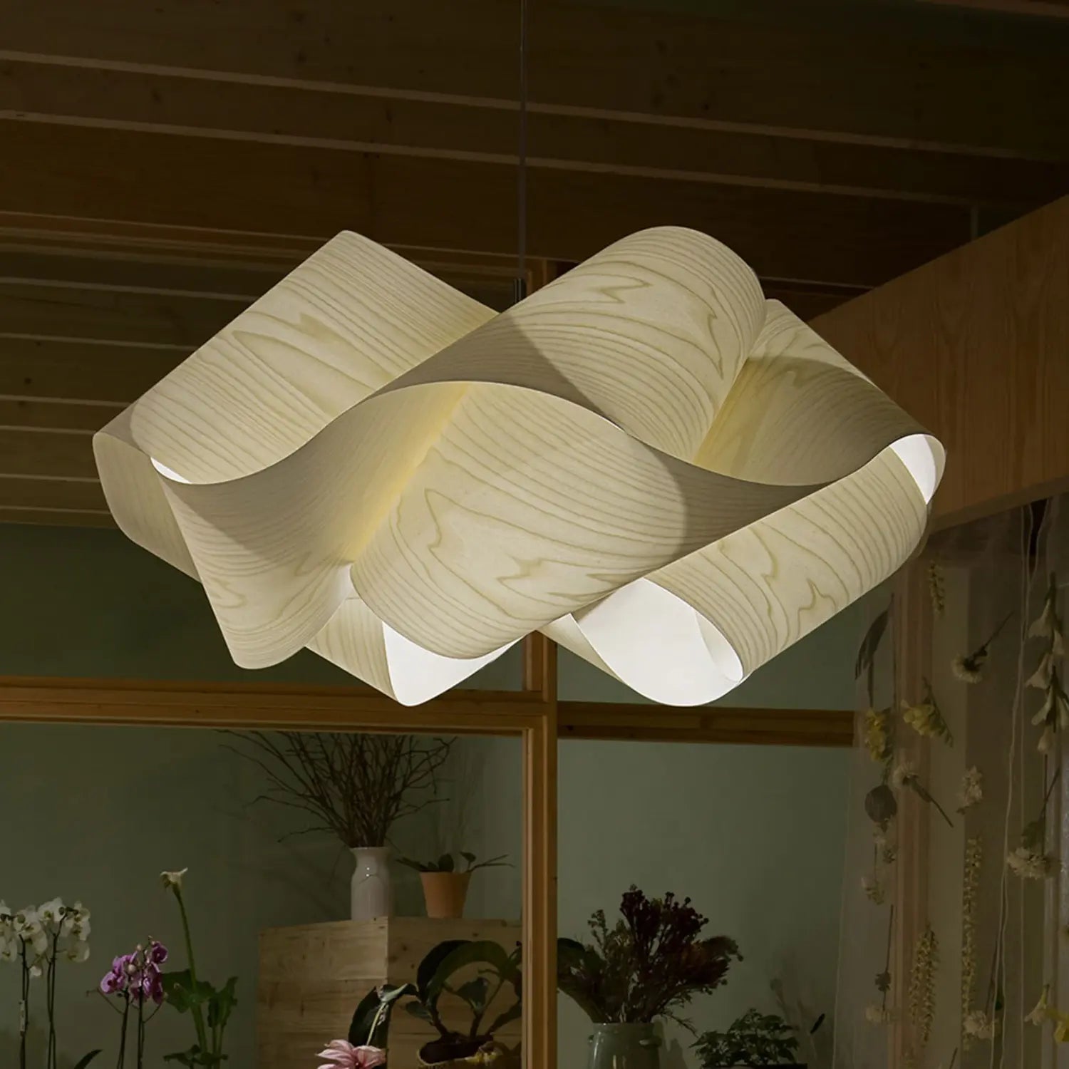 B-Ware Lzf Pendelleuchte Hängeleuchte Swirl Kabel Schwarz ø 54 Cm Elfenbein E27 Led - 6048453