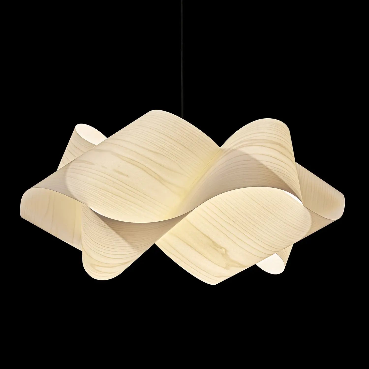 B-Ware Lzf Pendelleuchte Hängeleuchte Swirl Kabel Schwarz ø 54 Cm Elfenbein E27 Led - 6048453