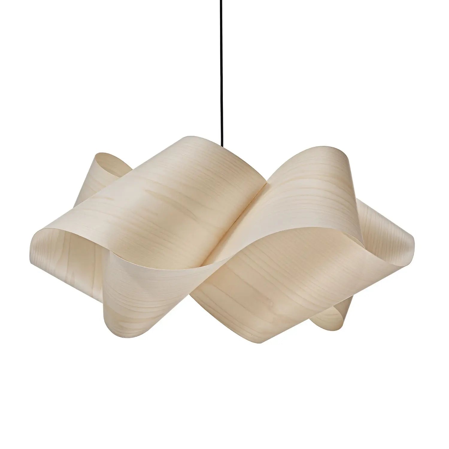 B-Ware Lzf Pendelleuchte Hängeleuchte Swirl Kabel Schwarz ø 54 Cm Elfenbein E27 Led - 6048453