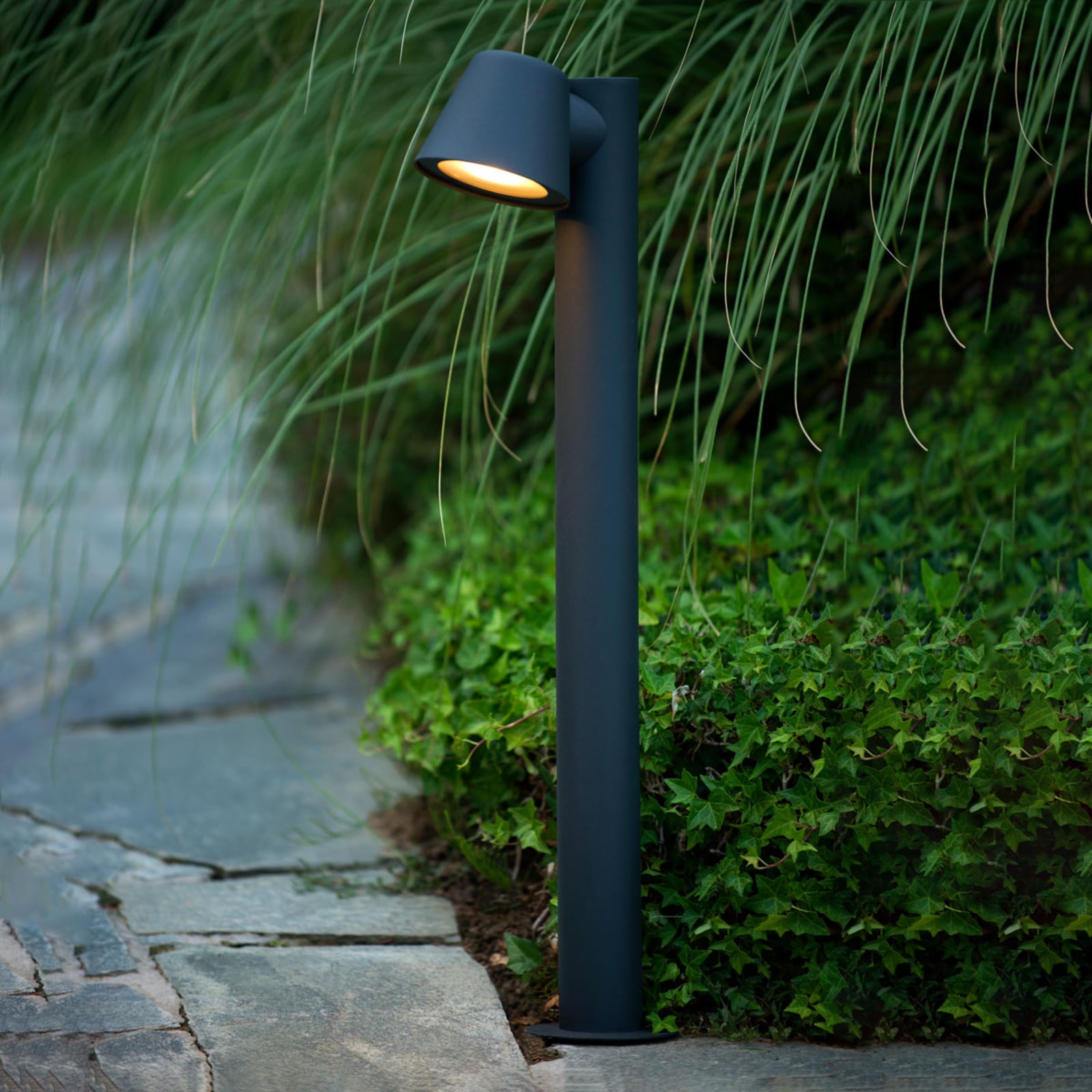 Lucide Wegeleuchte Dingo LED Gartenlampe anthrazit dimmbar 3000K 70cm IP44 - 5411212144102