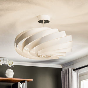 B-Ware Deckenleuchte Vento LED Lampe dimmbar Metall weiß Ø60cm 4-flammig 38cm hoch