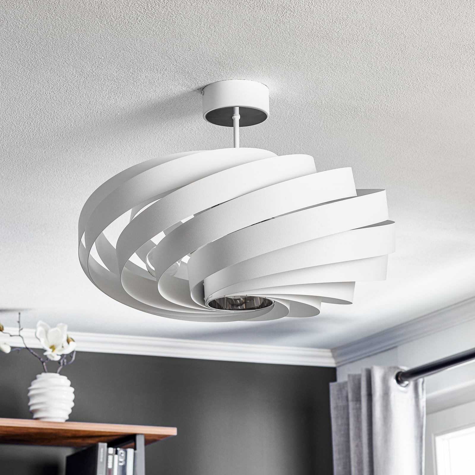 Deckenleuchte Vento LED Lampe dimmbar Metall weiß Ø60cm 4-flammig 38cm hoch - 5905563000410