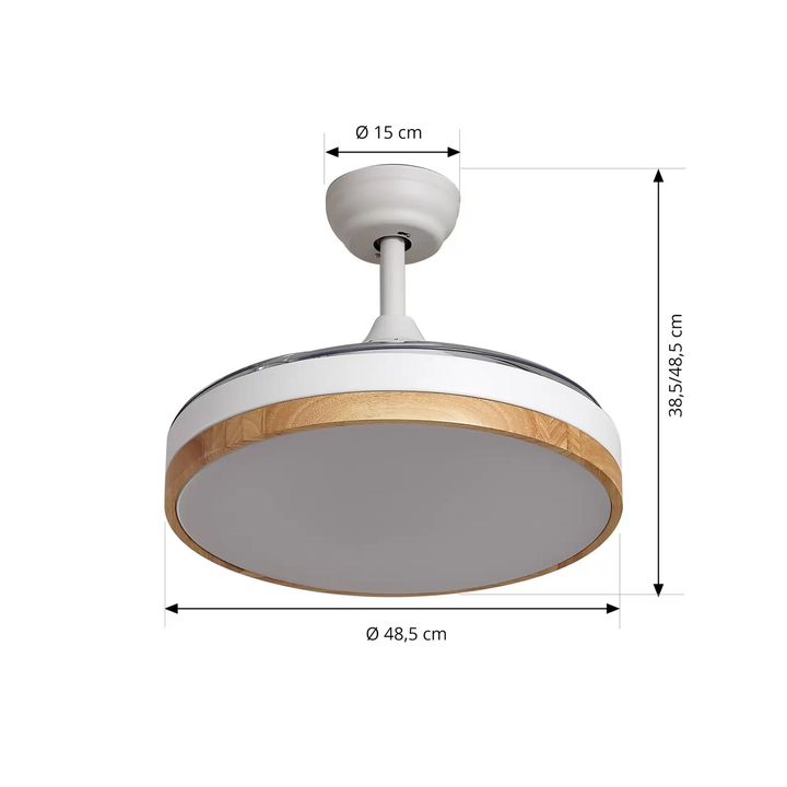 Lindby LED-Deckenventilator Oras weiß DC leise Ø 107 cm Deckenlampe Ventila334