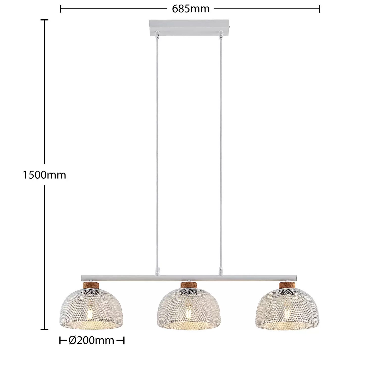 B-Ware Lindby Louk Pendellampe 3-flammig weiß Deckenlampe Hängelampe Hängeleuchte Lampe