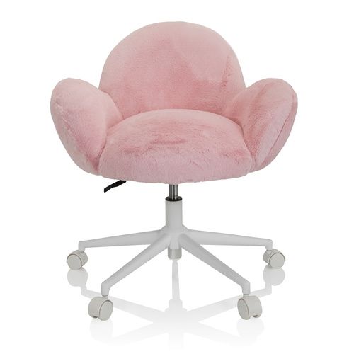 hjh OFFICE Kinderstuhl KID TEDDY Rosa Drehstuhl mit Armlehnen für Kinder - 4064323028062