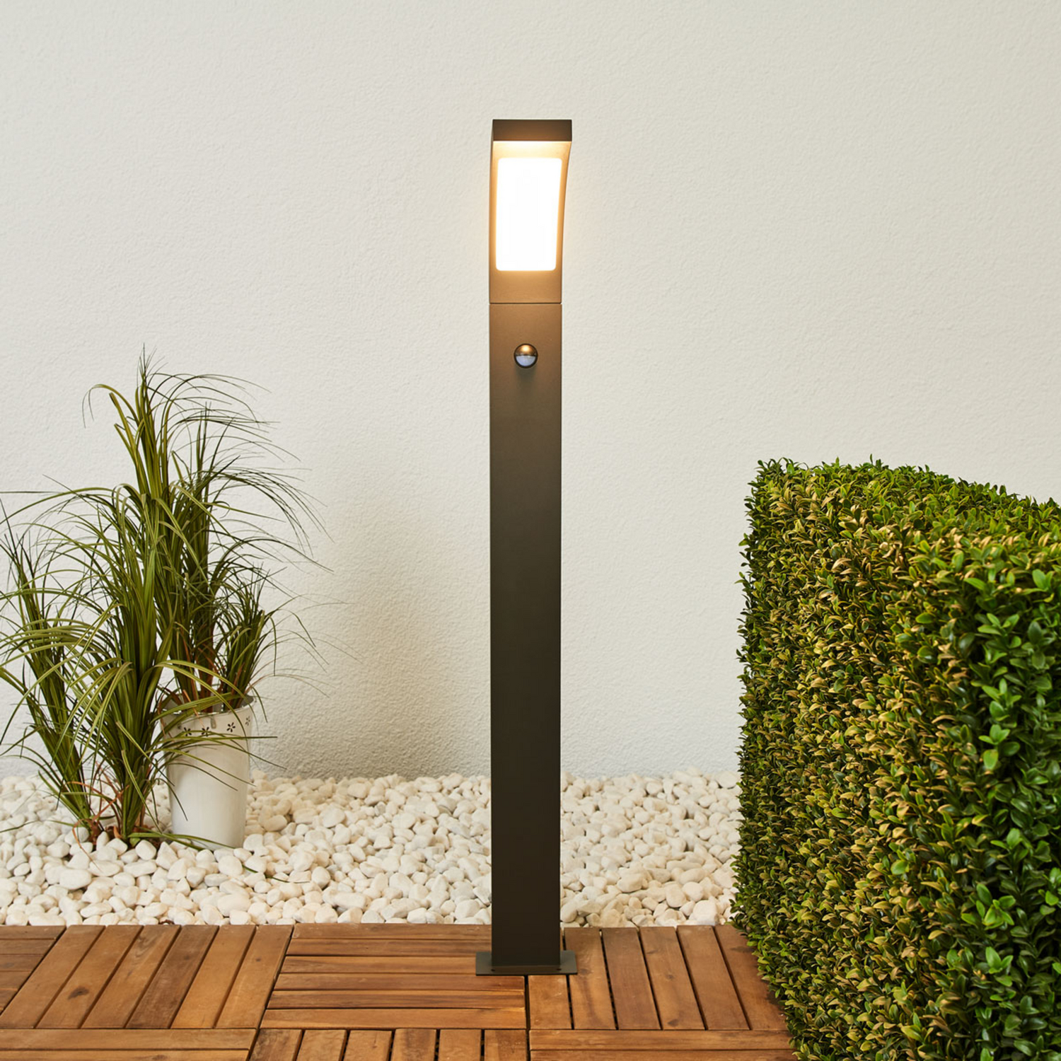 B-Ware Lucande Sensor Led Pollerleuchte Wegeleuchte Gartenlampe Außenlampe Leuchte Alu