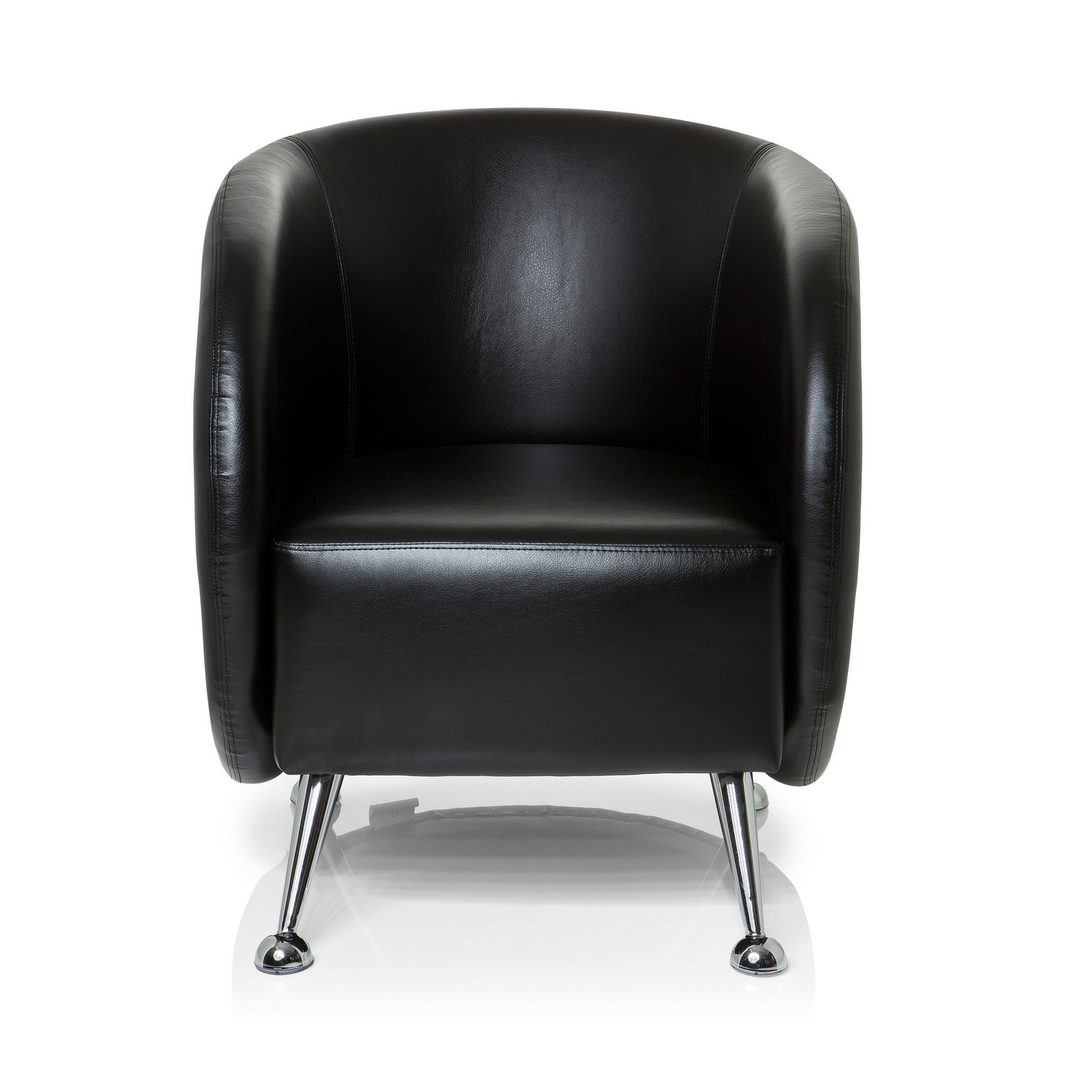 Hjh Office Loungesessel Clubsessel Sessel Kunstleder Schwarz Armlehne Standfuß B-Ware