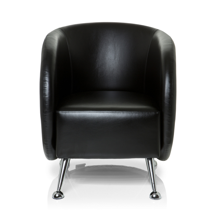 Hjh Office Loungesessel Clubsessel Sessel Kunstleder Schwarz Armlehne Standfuß B-Ware