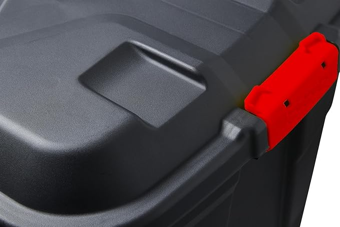 Strata Aufbewahrungsbox Kiste 60 L Deckel Abschließbar Innen Außen Schwarz Rot  B-Ware - 5021711059151