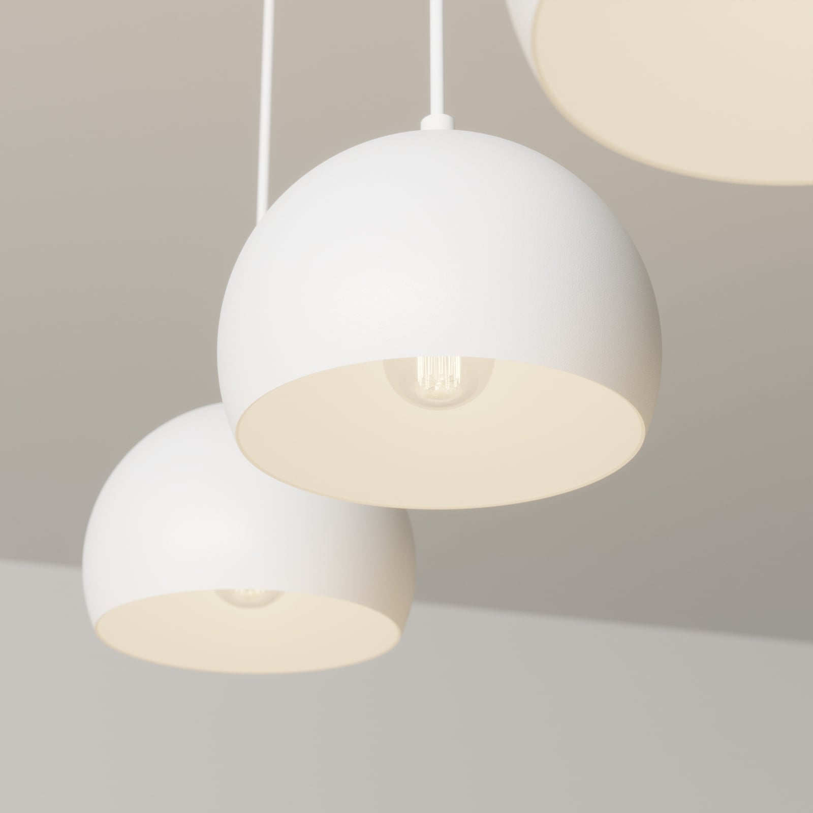 Hängelampe Sool LED Pendelleuchte dimmbar 3-flammig weiß matt 65cm E27 Metall - 5907565912128