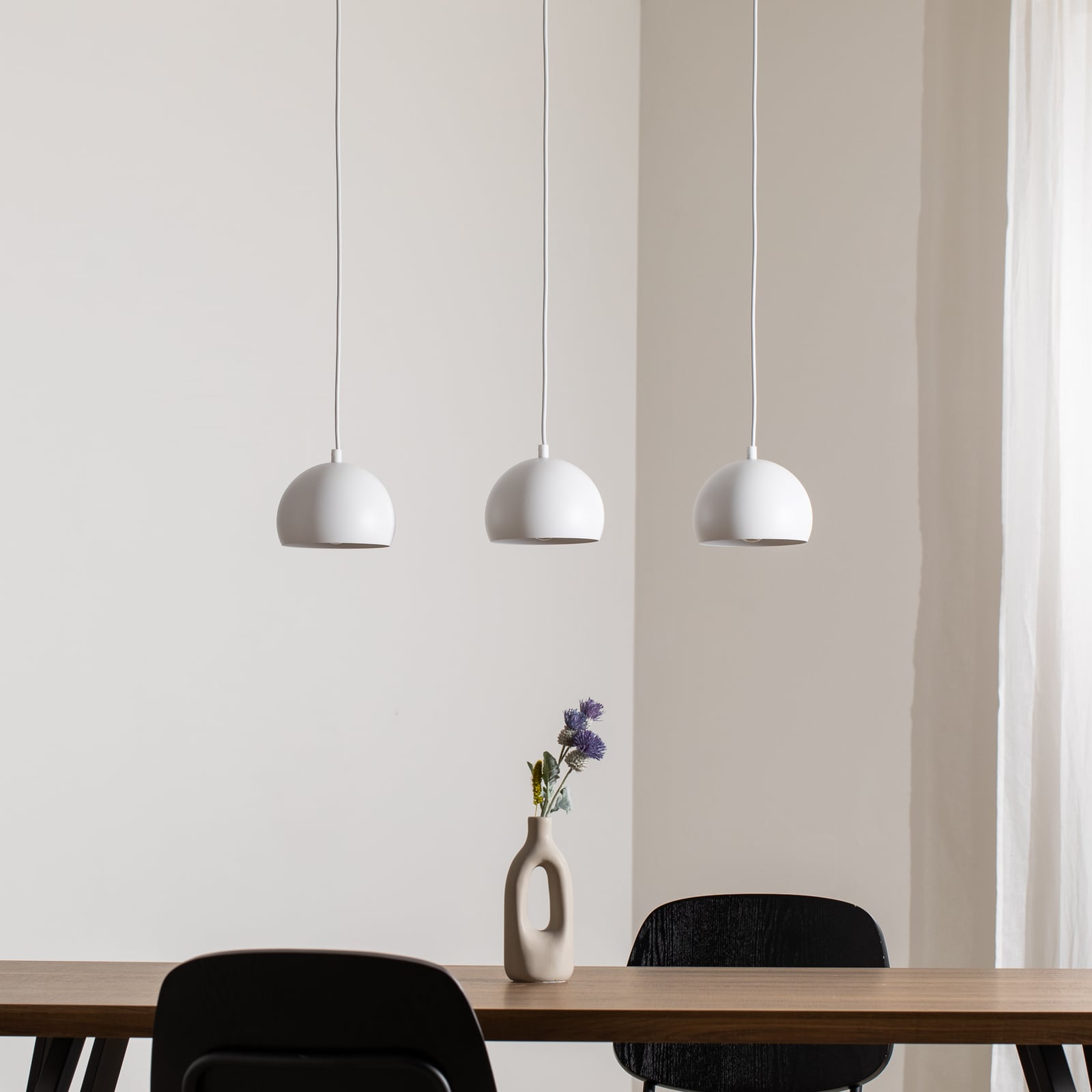 Hängelampe Sool LED Pendelleuchte dimmbar 3-flammig weiß matt 65cm E27 Metall - 5907565912128