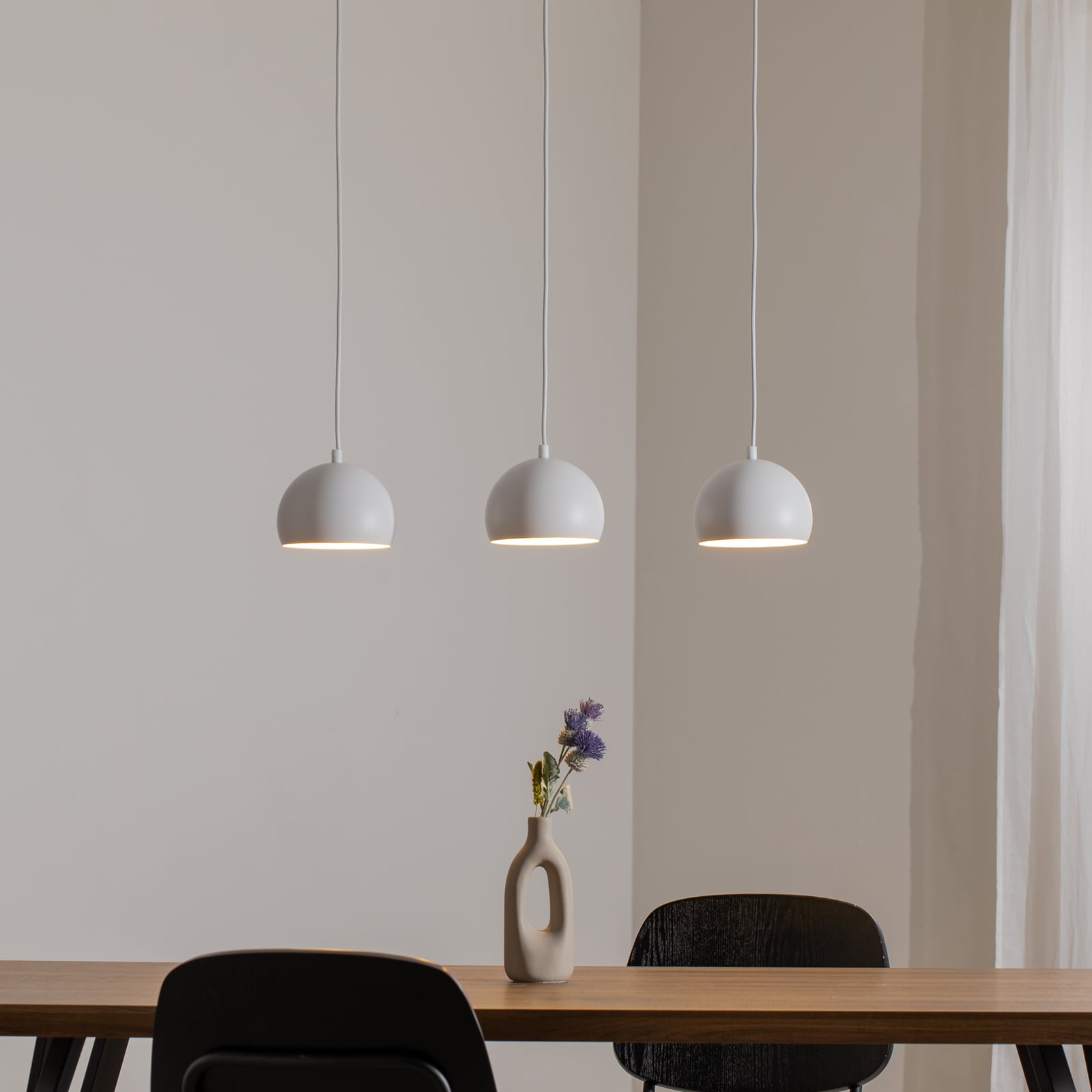 Hängelampe Sool LED Pendelleuchte dimmbar 3-flammig weiß matt 65cm E27 Metall - 5907565912128