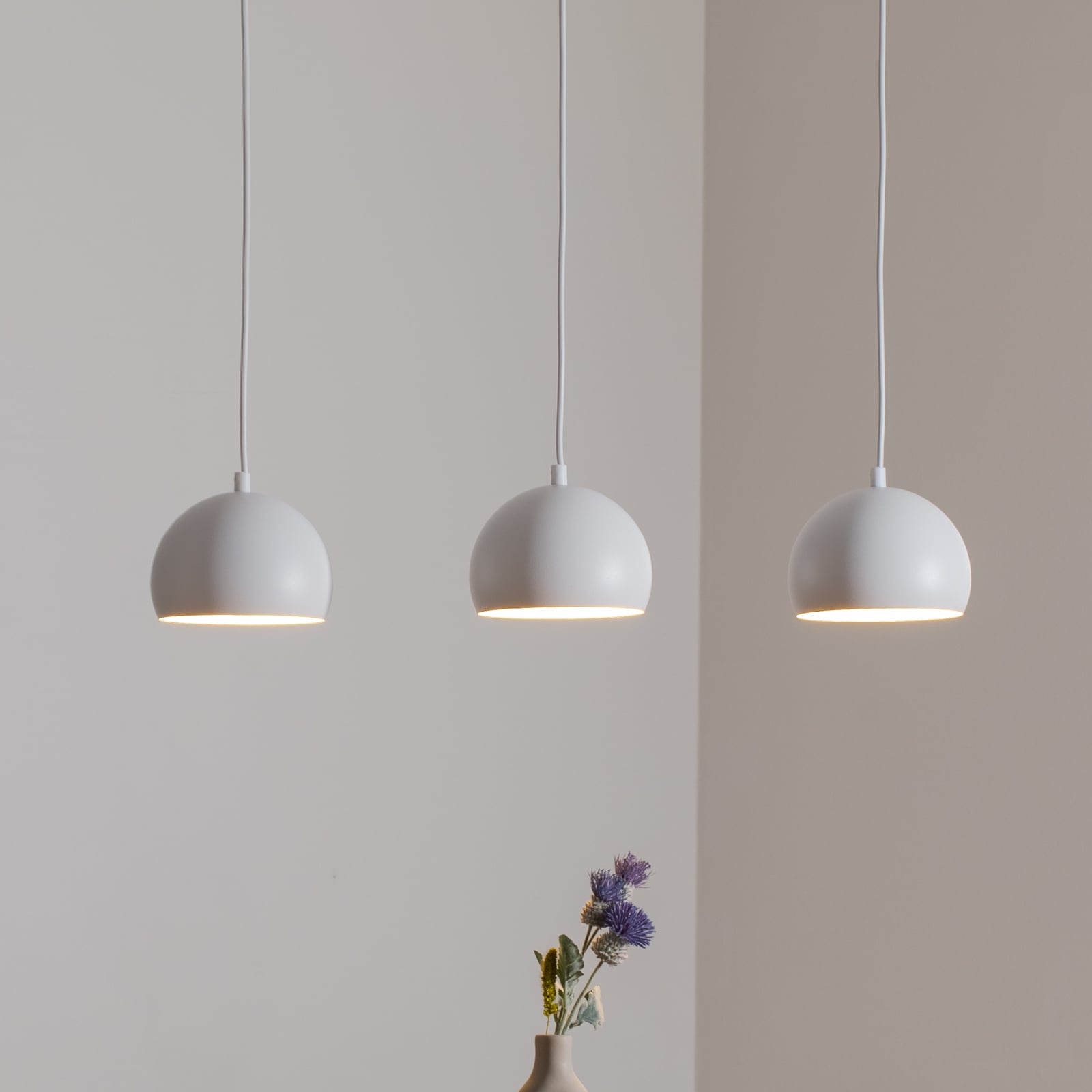 Hängelampe Sool LED Pendelleuchte dimmbar 3-flammig weiß matt 65cm E27 Metall - 5907565912128