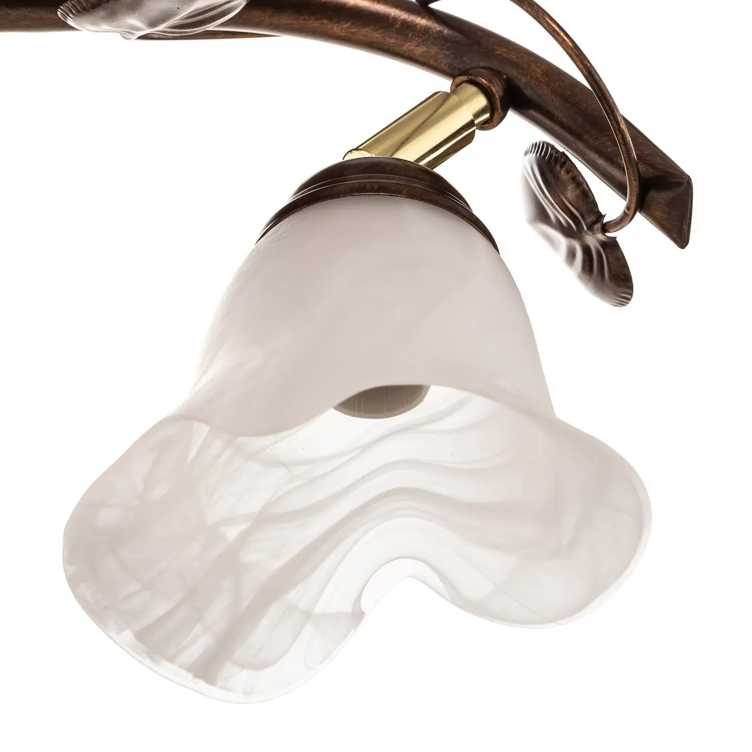 B-Ware Siena Deckenleuchte Florentinerlampe Lampe Braun Weiß Stahl Glas Siehe Text/Foto - 6118188