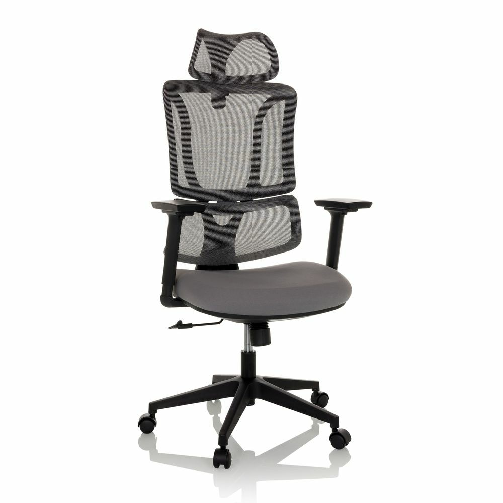 Chaise de bureau de qualité inférieure, chaise pivotante, bureau ergonomique, tissu en maille, gris, Mybuero298