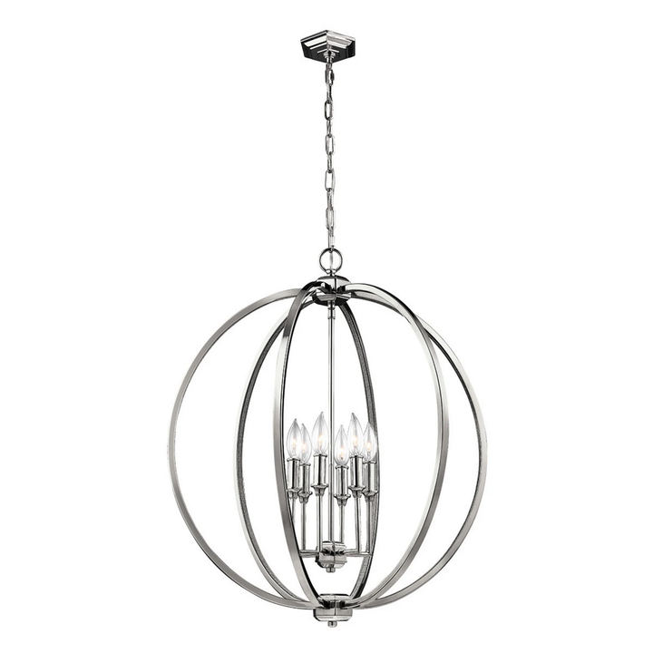 Feiss Corinne Glanzvolle Hängeleuchte Hängelampe Deckenlampe Mit Nickelfinish B-Ware - 5024005280316
