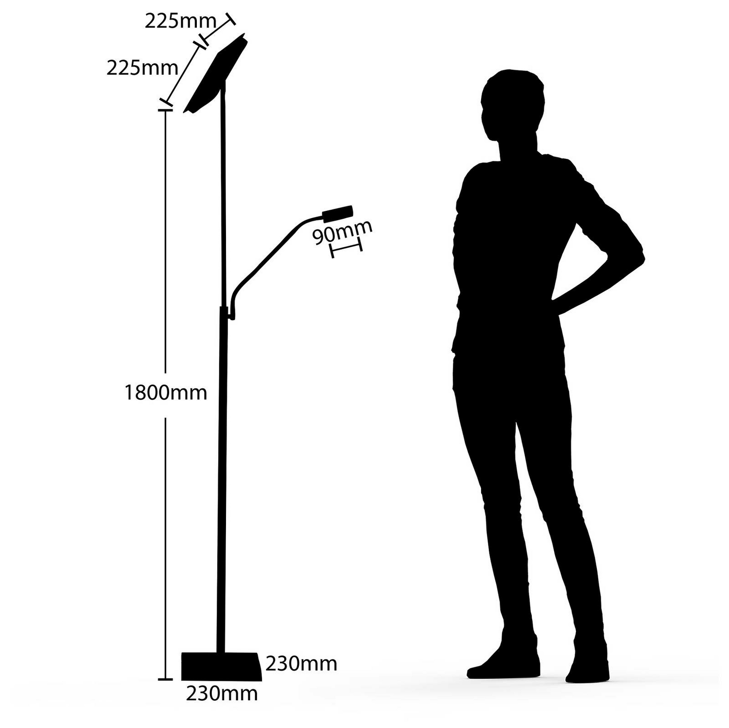 B-Ware Lindby Sumani Led Stehleuchte Stehlampe Standleuchte Standlampe Eckig Nickel