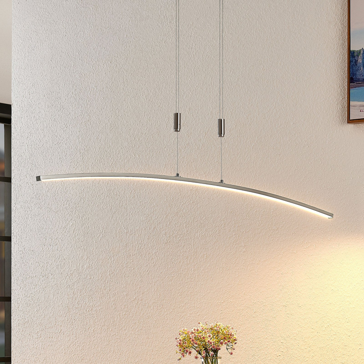 Lindby Phillie LED-Hängeleuchte Hängeleuchte Lampe Leuchte 19 W warmweiß nickel