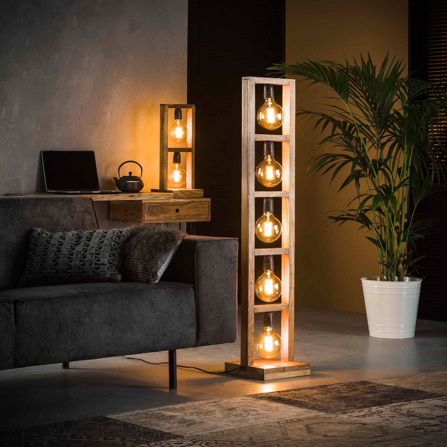 B-Ware Stehleuchte Zillerbach Höhe 135 Cm Fünfflammig Stehlampe Lampe Leuchte Spot