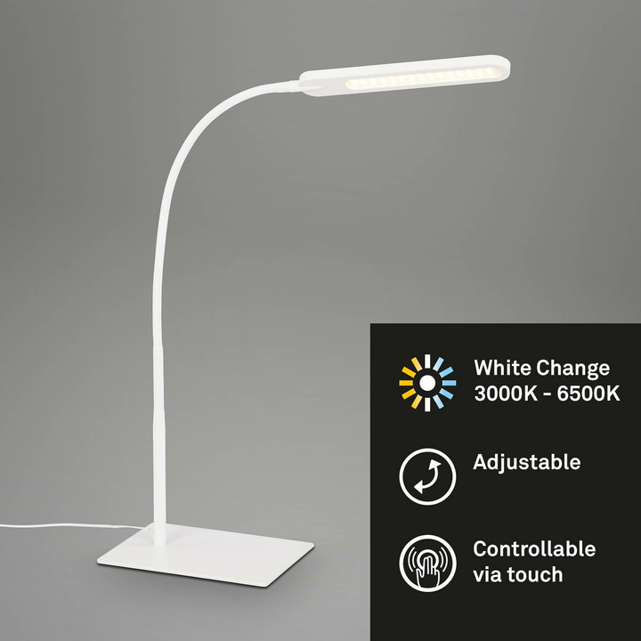 Briloner LED-Tischleuchte Servo Tischlampe Nachttischlampe Lampe dimmbar weiß