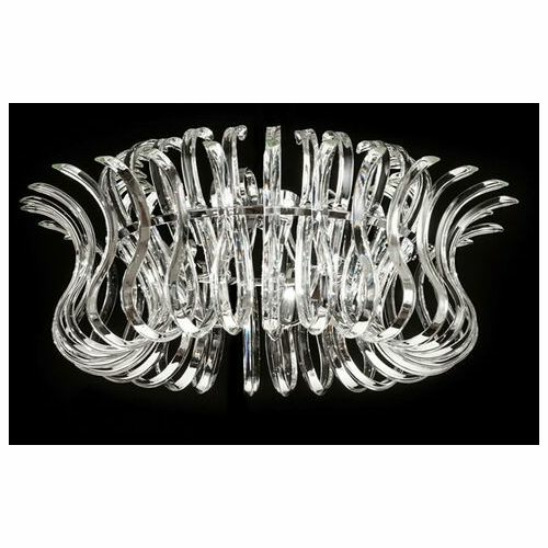 Mettallux Glas-Deckenlampe Wave Deckenlampe 65 cm silber G9 SIEHE TEXT/FOTO