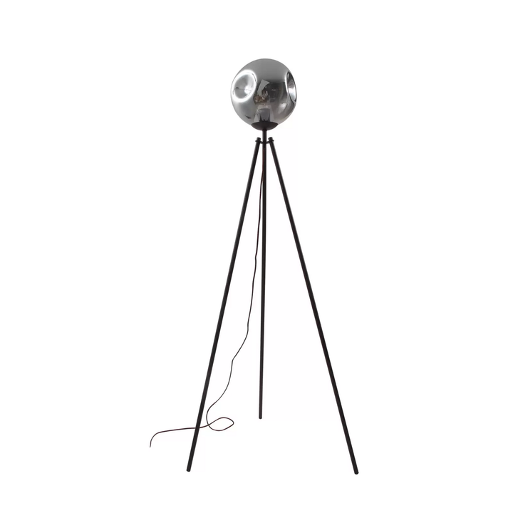 Lindby Stehleuchte Valentina Glas rauchgrau Tripod 150 cm Stehlampe Lampe Spot