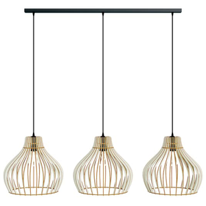 B-Ware Euluna Barrel Hängeleuchte Deckenlampe Pendelleuchte Lampe E27 Holzschirm Holz
