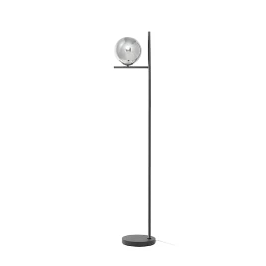 Lindby Denva Rauchglas-Stehleuchte Stehlampe Standleuchte Leuchte LED Kugel grau