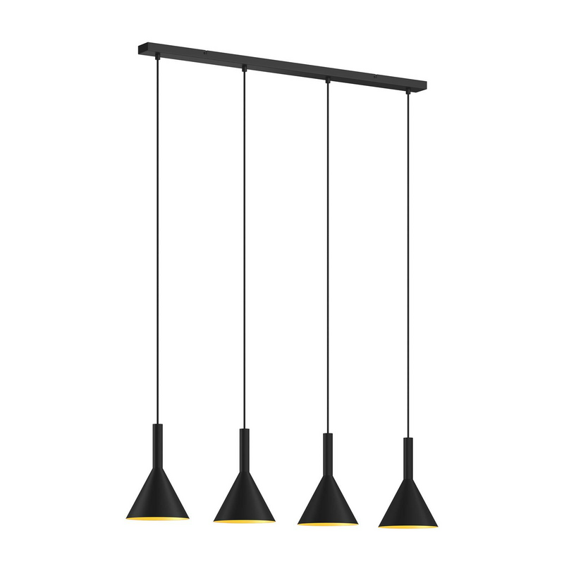 Arcchio Tadej Pendelleuchte Hängeleuchte Deckenlampe Lampe 4-fl E27 schwarz-gold