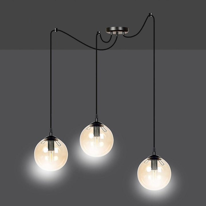 Emibig Lighting Gigi Black Glass Globe Cluster Pendelleuchte Deckenleuchte Lampe