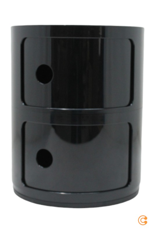 B-Ware Kartell Componibili 4966 Container Regal Containerregal Rundcontainer Schwarz - 8034105781702