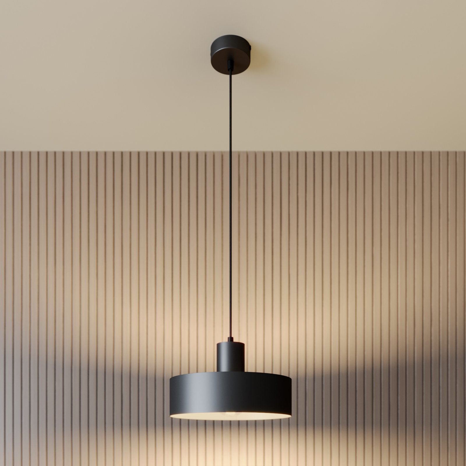 Hängeleuchte Lampe Leuchte Hängelampe Deckenlampe Rif aus Metall schwarz Ø 25 cm - 5902335263974