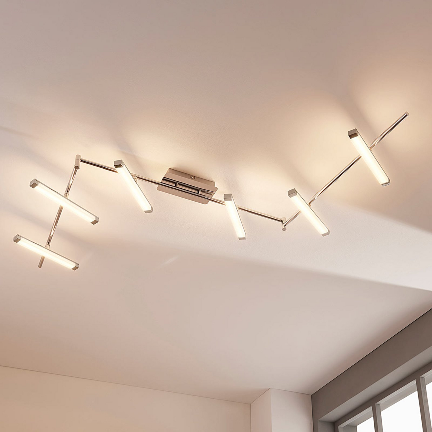 B-Ware Lindby Deckenleuchte Deckenlampe Led Pilou Dimmbar Chrom Sechsflammig Modern853