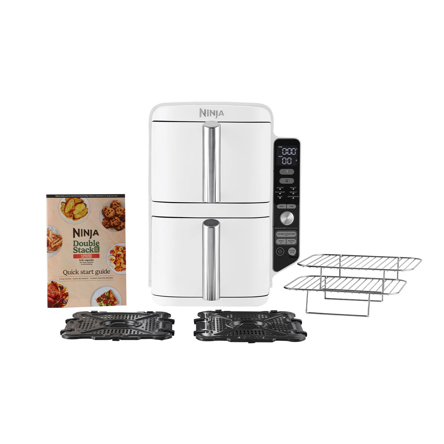 Ninja Doppel Heißluftfritteuse Doppelfritteuse Heißluftfritteuse Xl Grau B-Ware